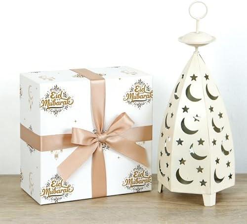 Set Of 3: WRAPLULU Eid Wrapping Paper - 4 Jumbo Sheets, 28 * 40 Inches - White Ramadan Gift Wrap with Eid Mubarak, Perfect for Islamic Eid Holiday Celebrations