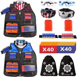 POKONBOY 2 Sets Tactical Vest Kits Compatible with Nerf Guns N-Strike Elite Series