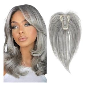 Bangs Hair Clip in Bangs Fringe with Temples Hairpieces for Women Hair Bangs Extension for Daily Wear (Gray)