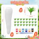 Gemscream 72 Pcs 5 Inch Easter DIY Foam Carrot Unfinished Kits White Simulated Polystyrene Craft Bulk Carrot DIY Spring Paint Your Own with Artificial Grass for Easter Kitchen Party Basket Decor