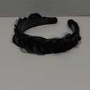 TOECWEGR Braided Headband WithTooth Wide Braid Messy Hair Hoop WomenFashion Hair Accessories (Dark Brown Black 2A)