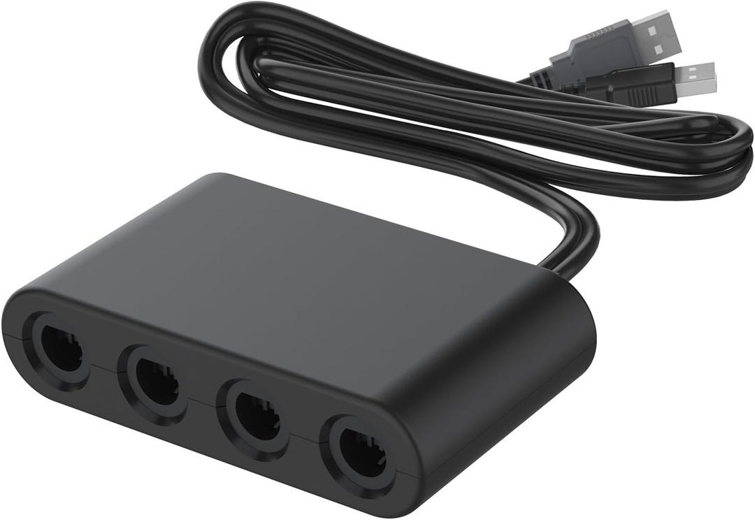Gamecube Controller Adapter for Switch 2 & Switch 1/OLED PC WII U (Black)