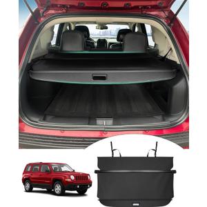 Powerty Cargo Cover for Jeep Patriot & Compass 2007-2016 Accessories Trunk Cover Retractable Trunk Shielding Shade Cargo Luggage Cover No Gap (Not Fit 2017 Jeep Patriot)