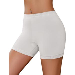 Avidlove Women's Slip Shorts for Under Dresses Seamless Under Shorts Smooth Shaping Boyshorts Panties Anti Chafing Underwear White, XL