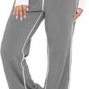 Track Pants Women Sweatpants Soft Jogging Straight Pajama Sweats Wide Leg Sweatpants Women Lounge Pants Joggers (Medium, Gray)