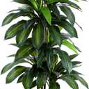 Artificial Dracaena Tree with White Tall Planter, 5ft Tall Potted Artificial Dracaena Silk Plant, Fake Yucca Tree Plant, Home Office Floor Room Decor Plants Indoor Outdoor, Housewarming Gift