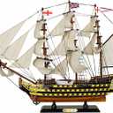 SAILINGSTORY Wooden Model Ship HMS Victory 1/100 Scale Replica Naval Warship Decor