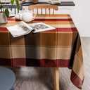 Melodieux Plaid Check Tablecloth Rectangle Outdoor Holiday Table Cover Spill Proof Water Wrinkle Resistant Vintage Checkered Party Tabletop Decoration Kitchen Dining Room, 60" x 102", Red