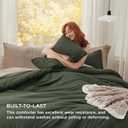 Bedsure Full Comforter Set, Dark Green Soft Prewashed Bedding for All Seasons, 3 Pieces GentleSoft Bed Set, 1 Lightweight Comforter (82"x86") and 2 Pillowcases (20"x26")