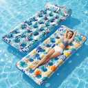 Stonful 1 Pack Inflatable Pool Float Mat, Giant Pool Floats Adult Size with Headrest, Lake Float Raft Water Lounger, Multi-Purpose Swimming Pool Floats for Pool Party, Summertime Beach, Outdoor