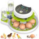 Egg Incubator with Automatic Egg Turning and Humidity Control, Chicken Incubators for Hatching Eggs, Built-in Egg Candle, Holds 8 Eggs, Suitable for Hatching Chickens, Quails, Ducks, Parrots, Geese