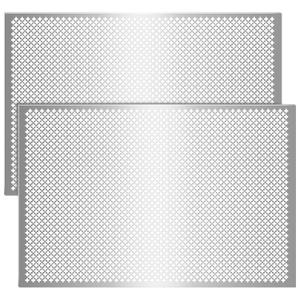 Gisafai 2 Pcs Cloverleaf Aluminum Sheet 2 Feet by 3 Feet Perforated Metal Sheets 0.02 Inch Thick Metal Mesh Aluminum Sheet Decorative for Indoor Outdoor (Silver)