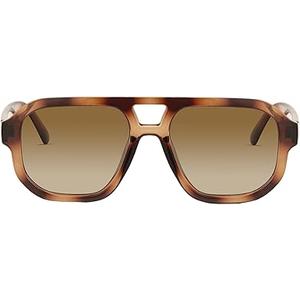 livho Trendy Polarized Square Aviator Sunglasses Women Men Square Eyewear Frame, Retro Sun Glasses for Women Men 2025 Shades Brown Tortoise/Brown