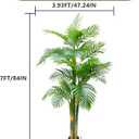 7FT Fake Palm Trees, Artificial Golden Cane Palm Tree 84IN, Green Large Tropical Palm Fake Plant in Pot for Indoor Outdoor, Living Room Outside Patio Office Home Decor