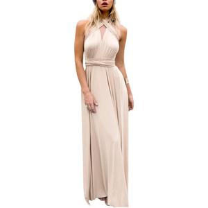 Women Transformer Evening Long Prom Dress Multi-Way Wrap Convertible Floor Length Wedding Halter Maxi Gown High Elasticity (Medium, Khaki)