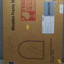 Arched Vanity Wall Mirror 36 x 24 Inch Beaded Wood Frame Boho Farmhouse Decorative Mirror for Bathroom Bedroom Entryway Living Room (Vintage White)