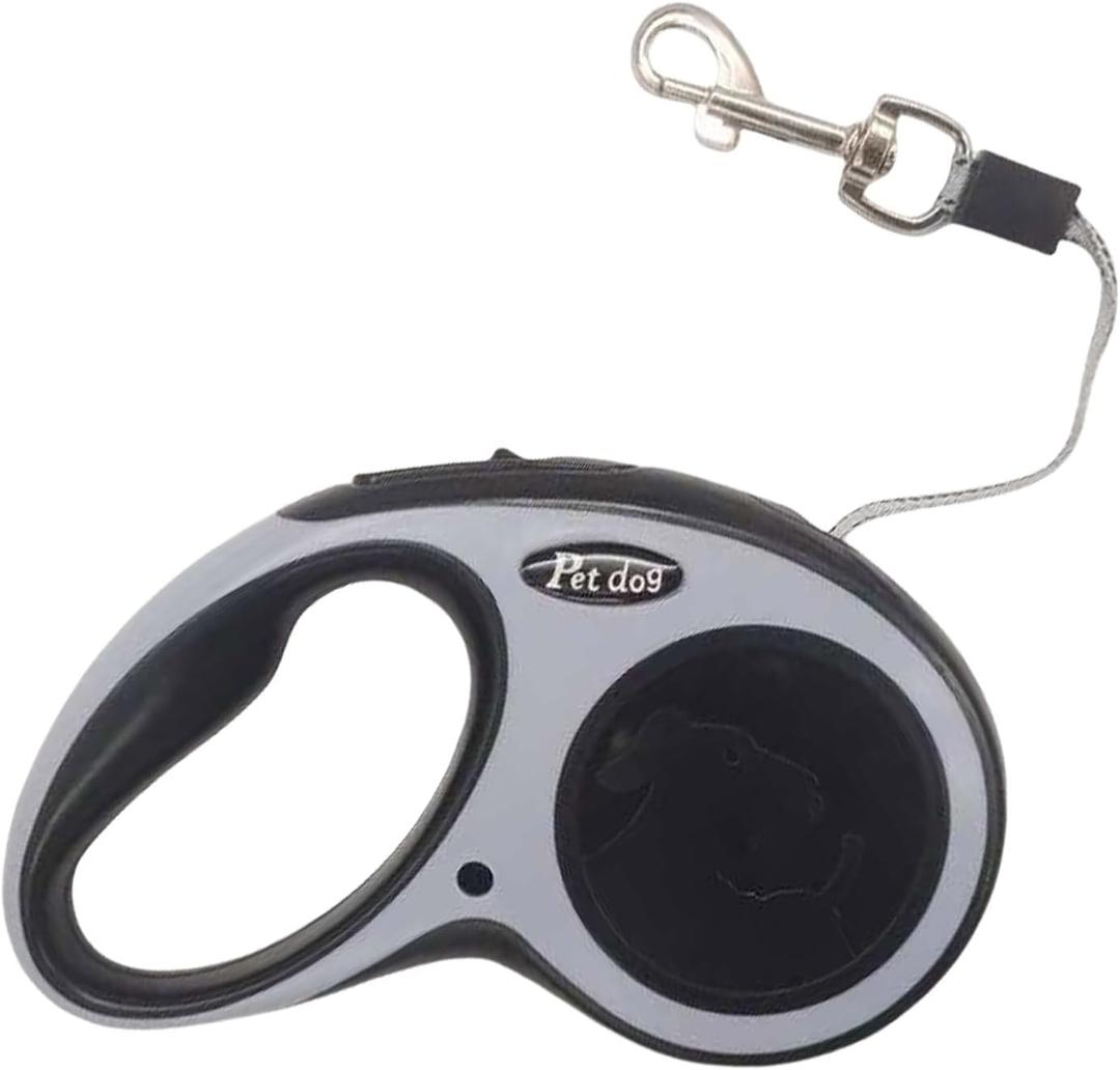 New Retractable Dog Leash (Cord), Ergonomic, Durable and Tangle Free Pet Walking Leash for Dogs Up to 26 lbs, 16 ft(Black)