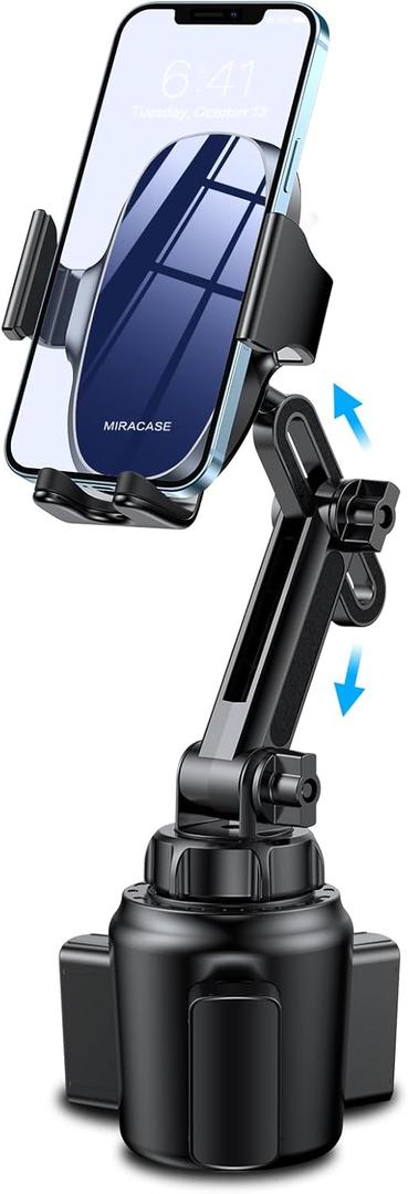 Miracase Universal Cup Phone Holder for Car, Upgraded Version Adjustable Long Neck Car Cup Holder Phone Mount Cradle Friendly Compatible with iPhone Samsung Google and All Smartphones, Blue