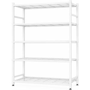 36.4" W Storage Shelves, 5-Tier Metal Shelving Unit with Leveling Feet, 36.4" x 11.8" x 68.3"