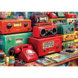2000 Piece Puzzle for Adults, Puzzles for Adults 2000 Pieces, Vintage Radios Telephones Jigsaw Puzzles, Family Fun Puzzle Perfect for Game Nights, 39" X 28"
