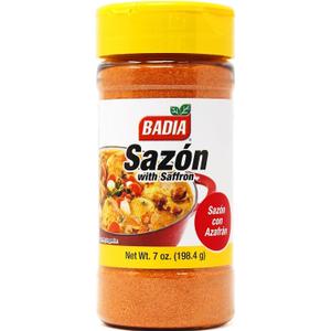 Badia Sazon con Azafran, Sazon with Saffron, 7 oz, BBD: 06-2031