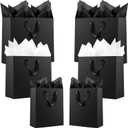 Offizon 12 Pcs Black Gift Bags, Paper Bag with Mixed Tissue Paper (4 Small 6", 4 Medium 8.7", 4 Large 12.6"), Kraft Paper Bags with Handles for Birthdays and Holidays