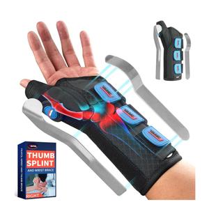 FEATOL Carpal Tunnel Wrist Brace Night Support, Thumb Spica Splint Left Hand for De Quervains Tenosynovitis, Tendonitis, Wrist Brace With Thumb Support-Small/Medium-Women & Men, Black