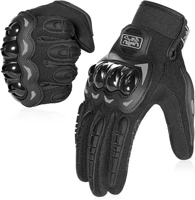 COFIT Motorcycle Gloves Breathable, Touchscreen Motorbike Gloves Anti-Slip with Good Grip Hard Knuckles Protection for Men Women Motocross, BMX ATV MTB Cycling, Road Racing - L