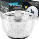 Smile mom Salad Spinner Large Lettuce Spinner Kitchen Gadgets, Large Salad Spinner Vegetable Washer, High Efficiency for Kitchen Washing & Drying Leafy Vegetables, One-Handed Easy Press 6.3 Qt White