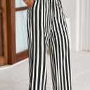 PRETTYGARDEN Women's Wide Leg Lounge Pants Spring Summer Drawstring Elastic Waist Comfy Striped Pajama Bottoms Trendy Clothes (S)