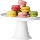 7.8" White Small Cake Stand Ceramic Cake Holder Round Dessert Stand for Cupcake Cookie Pie Muffin Fruit, Cake Plate for Party Wedding Birthday Baby Shower, DIY Decorative Display Pedestal Stand Tray