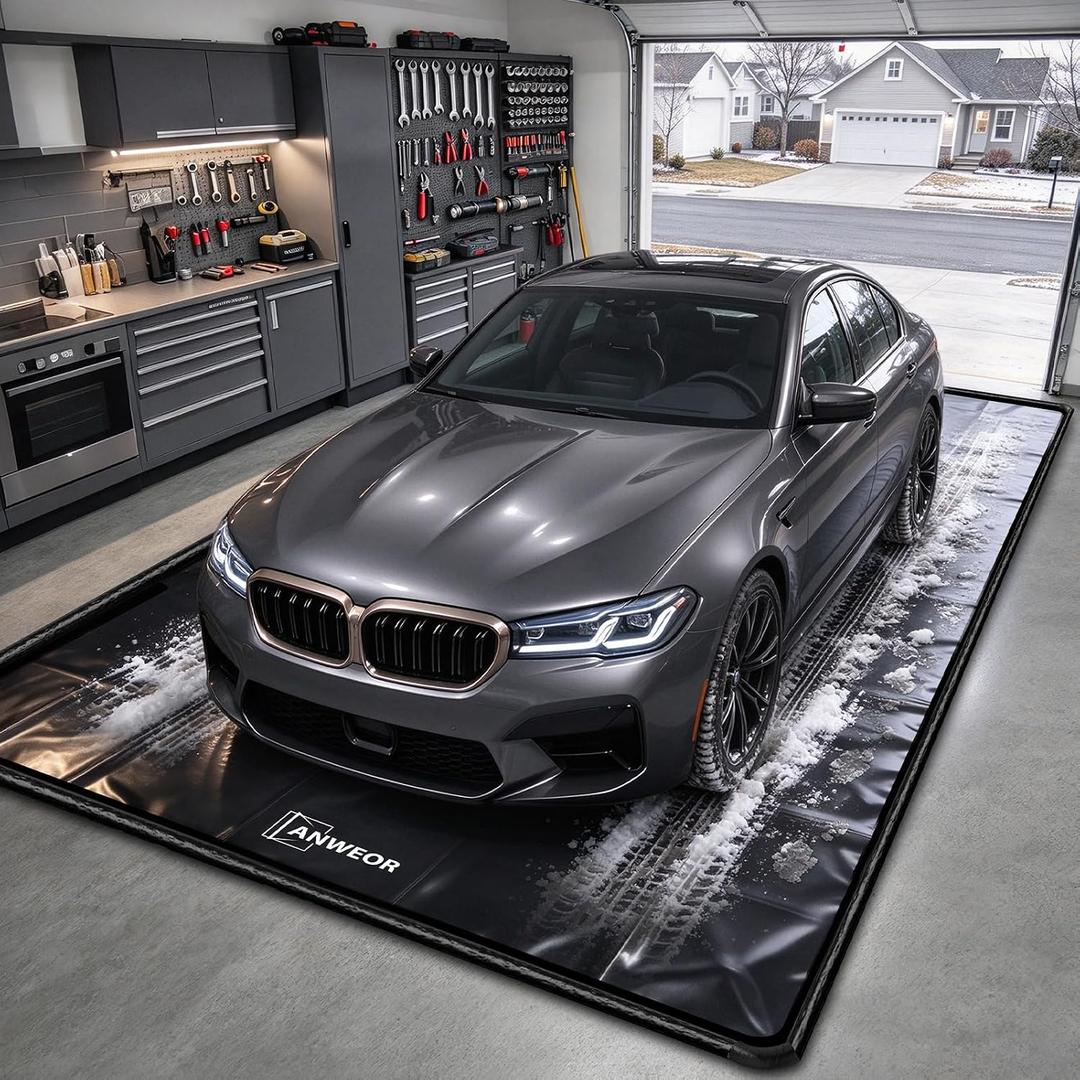7'9" x 18' Garage Floor Mat 650 GSM Containment Mat for Under Car