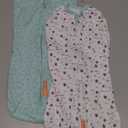 SwaddleMe by Ingenuity Compression Baby Swaddle Pod, Two-Way Zipper for Easy Diaper Changes, Improves Sleep & Calms Startle Reflex, 0-2 Months, 1.0 TOG, 2-Pack - Little Bees