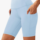 Aoliks Biker Shorts Women with Pockets - 8" High Waisted Tummy Control Running Workout Spandex Gym Volleyball Yoga Shorts ,size Large