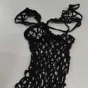 Women's Mesh Dress with Lace-Up Back - Black Sheer Party Dress for Club, Festival, Photoshoot (One Size) Black