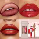 2 x 2PCS Lip Liner and Lipstick Combo Set, 2 in 2 Waterproof Lip Liner Long Lasting Lipstick Set, Matte Lipliner Pencil & Hydrating Lip Gloss Makeup Kits for Women (208)