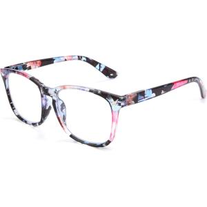 FEISEDY Vintage Reading Blue Light Blocking Glasses Women Men Reader Spring Hinge Glasses B2519 (Floral)
