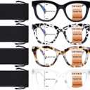 CHOFILORD Progressive Multifocus Reading Glasses for Women Men Blue Light Blocking Computer No Line Multifocal Readers (A1 Multicolor, 1.5, Diopters)