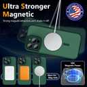 YFEMLAZ Magnetic for iPhone 16 Pro Max Case,with Screen Protectors X2,Full Camera Protection,Compatible with MagSafe,Translucent Matte,Anti-FingerprintShockproof Protective Phone Case,6.9",Green