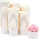 Juvale 100-Pack Disposable Paper Ice Cream Cups, 5oz Dessert Bowls for Sundae Bar, Frozen Yogurt (White Paper Cups)