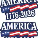 2 Pack 250th Independence Anniversary Stickers 1776-2026 Patriotic USA Flag Vinyl Decal, Waterproof Outdoor Sticker for Car Window, Truck & Laptop (8 x 6 inch)
