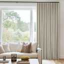 Oatmeal Beige Pleated Linen Blackout Curtains 90 Inches Long for Bedroom Living Room Pinch Pleat Black Out Thermal Insulated Neutral Ring Hooks Back Tab Room Darkening Drapes Curtains with Liner