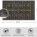 Ruaruarug Area Rug Non Slip Machine Washable Ultra Soft Living Room/Bedroom/Kitchen/Outdoor/Classroom, Black Grey, 9'12'