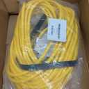 100Ft 12/3 Outdoor Extension Cord with 3-Outlets, Heavy Duty 12 Gauge 3 Prong Extension Cord Waterproof with Lighted end, 15A 12AWG 1875W SJTW, ETL Listed - Great for Garage, Garden and Home, Yellow