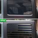 Zxiaochun Rear Window American Flag Decal Fits Jeep Wrangler JK JKU 2011-2015 2016 2017 2018 (4-Door Version), Precut Back Side Window Glass USA Flag Vinyl Sticker Exterior Accessories (Matte Black)