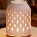 InnoGear Aromatherapy Diffuser, 150ml Ceramic Diffuser Mother's Gift Ultrasonic Humidifier Cool Mist Essential Oil Diffusers for Home Air Diffuser with 2 Mist Modes Waterless Auto Off, White