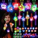 72 PCS Halloween Party Favors for Kids Light Up Toys Bulk Halloween Goodie Bag Fillers Non Candy Gifts for Kids Glow in the Dark Trick or Treat Toys,Classroom Prizes