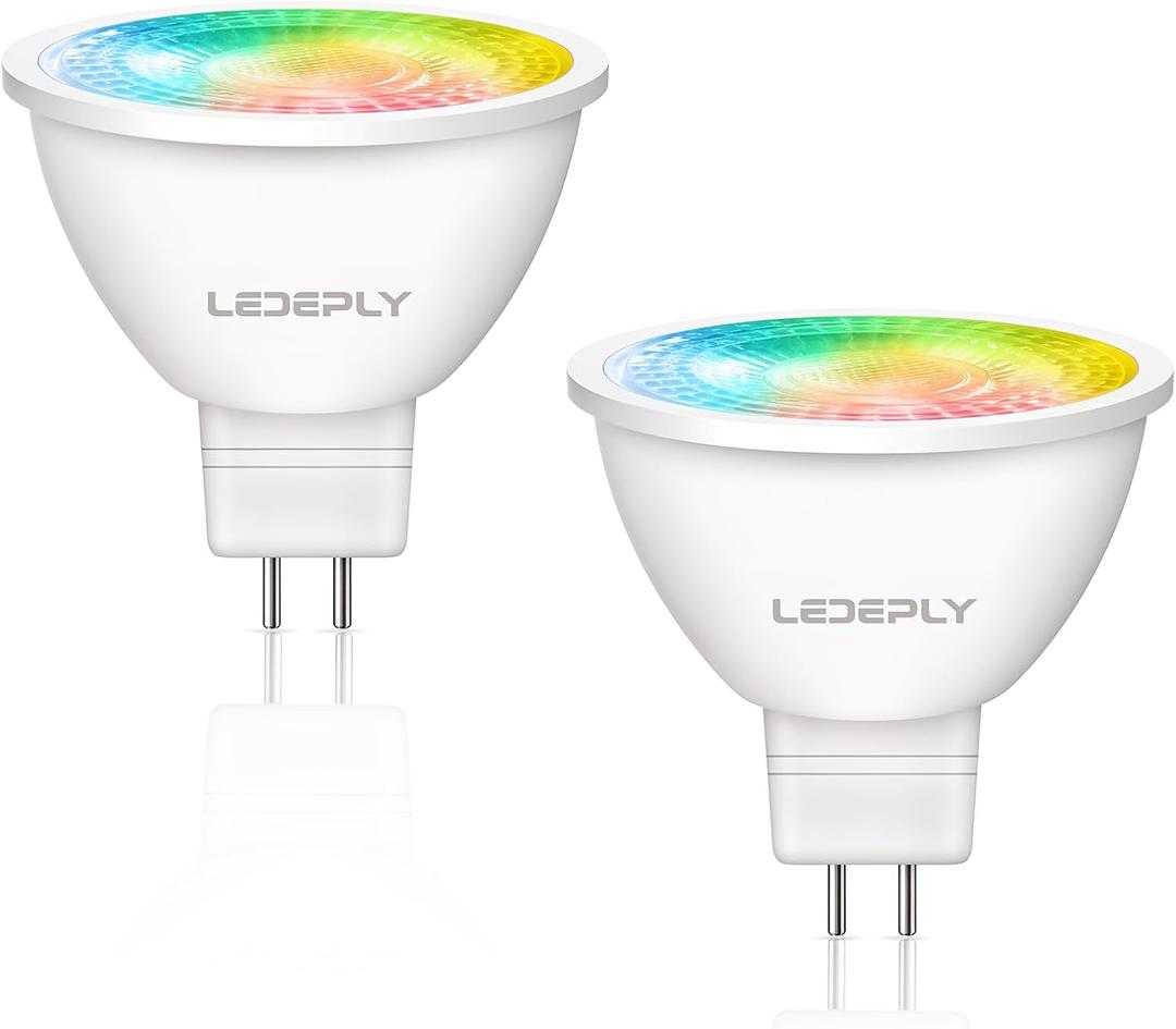 Zigbee MR16 LED Smart Bulb, Hub Required, Compatible with Phi*Lip*s Hu*e*, Alexa, Google, & ConBee, 5W =50W, GU5.3, Dimmable, AC/DC 12V, Color Changing & Tunable White, 2-Pack