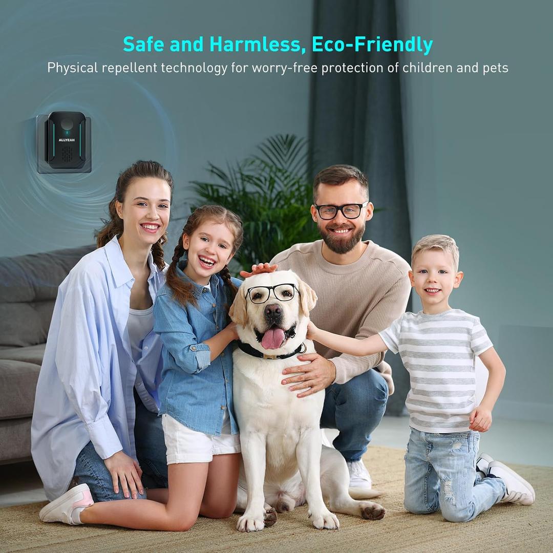 2025 Upgraded Ultrasonic Repeller & Insect Indoor Repeller, Ultrasonic and Repellent for Roach, Rodent, Mouse,Bugs,Mice,Spider,Ant,Electronic Plug in Pest Control,2 Mode Switching,4 Packs by Allyeah