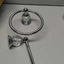 WOLIBEER Crystal Toilet Paper Holder Chrome Hand Towel Ring Towel Holder Bathroom Accessories Polished Wall Mounted 2 Pieces (Silver)